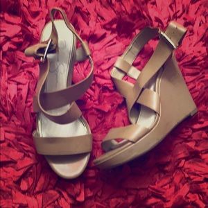 Tan, Jessica Simpson wedges